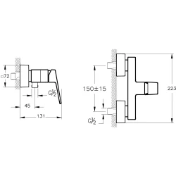 Artema Minimax Square Fırçalı Altın Duş Bataryası - A4352125