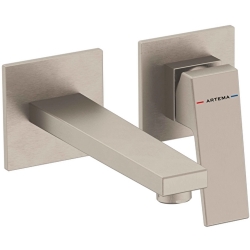 Artema Minimax Square Fırçalı Nikel Ankastre Lavabo Bataryası - A4359234