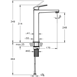 Artema Minimax Square Fırçalı Nikel Yüksek Lavabo Bataryası - A4372434