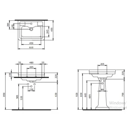 Bocchi Classico Verona 61 Cm Tek Delikli Mat Siyah Etajerli Lavabo