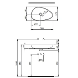 Bocchi Etna Mat Bronz 58 Cm Çanak Lavabo