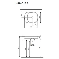 Bocchi Fenice 54 Cm Mat Buz Mavisi Armatür Deliksiz Çanak Lavabo