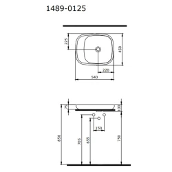 Bocchi Fenice 54 Cm Parlak Burgonya Bordosu Armatür Deliksiz Çanak Lavabo