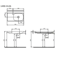 Bocchi Fenice 90 Cm Mat Beyaz Etajerli Lavabo