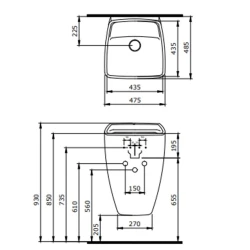 Bocchi Firenze Mat Kahve Armatür Deliksiz Asma Monoblok Lavabo