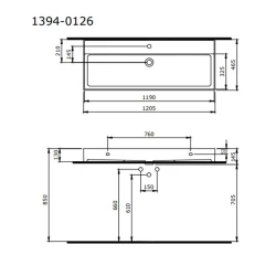 Bocchi Milano 120 Cm Mat Buz Mavisi Etajerli Tezgah Üstü Asma Lavabo