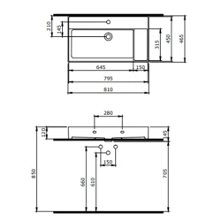 Bocchi Milano 80 Cm Mat Siyah Tezgah Üstü Asma Lavabo 1537-004-0126