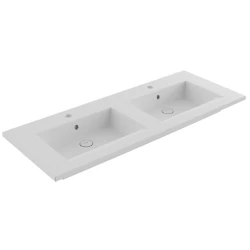 Bocchi Milano Mat Beyaz 120 Cm Çift Gözlü Tezgah Üstü Lavabo