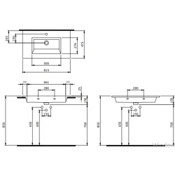 Bocchi Milano Parlak Beyaz 80 Cm Etajerli Lavabo