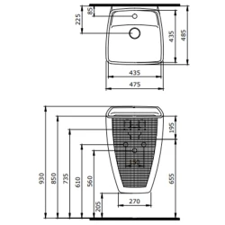 Bocchi New Age 48 Cm Mat Petrol Mavisi Monoblok Lavabo