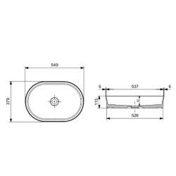 Bocchi Sottile Slim Line 55 Cm Parlak Kırmızı Tezgah Üstü Oval Lavabo