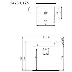 Bocchi Sottile Slim Line 55 x 38 Cm Mat Antrasit Dikdörtgen Tezgah Üstü Lavabo