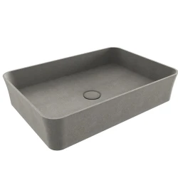 Bocchi Sottile Slim Line 55 x 38 Cm Mat Beton Dikdörtgen Tezgah Üstü Lavabo