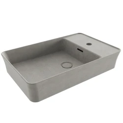 Bocchi Sottile Slim Line 60 x 38 Cm Mat Beton Batarya Banklı Tezgah Üstü Dikdörtgen Lavabo Hemen Al