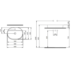 Bocchi Sottile Slim Line 60 Cm Mat Beyaz Tezgah Üstü Lavabo Hemen Al