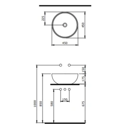 Bocchi Venezia Mat Altın 45 Cm Çanak Lavabo