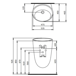 Bocchi Venezia Mat Beton Armatür Deliksiz Asma Monoblok Lavabo Hemen Al