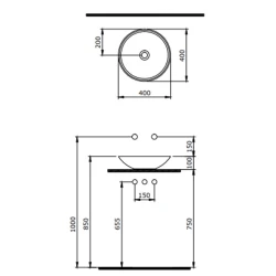 Bocchi Venezia Mat Kaşmir 40 Cm Çanak Lavabo