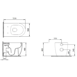 Bocchi Venezia Rimless Mat Beyaz Gizli Taharet Girişli Tek Klozet