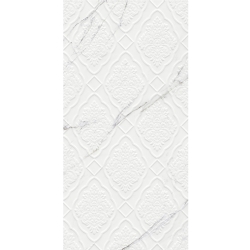 Çanakkale Seramik Rp-5435R Sandra Beyaz Damask Dekor Rektifiyeli 40x80 R