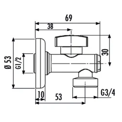 Creavit 1/2-3/4 Filtreli Çamaşır Musluğu