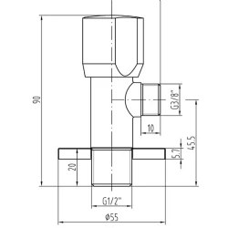 Creavit 1/2-3/8 Aç-Kapa Ara Musluk - MS.CF02