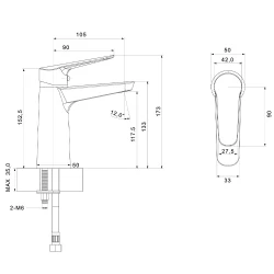 Creavit Bevel Lavabo Bataryası