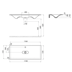 Creavit Drop 120 Cm Etajerli Lavabo Hemen Al