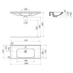 Creavit Eksen 100 Cm Etajerli Lavabo