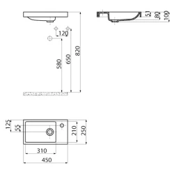 Creavit Elmas 45 Cm Lavabo