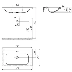 Creavit İdeal 80 Cm Etajerli Lavabo