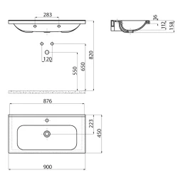 Creavit İdeal 90 Cm Etajerli Lavabo