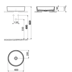 Creavit Loop 40 Cm Yuvarlak Çanak Lavabo