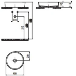 Creavit Loop 40 Cm Yuvarlak Selçuklu Rölyefli Yuvarlak Çanak Lavabo