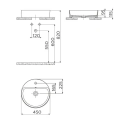 Creavit Loop 45 Cm Yuvarlak Çanak Lavabo - LP146-00CB00E-0000