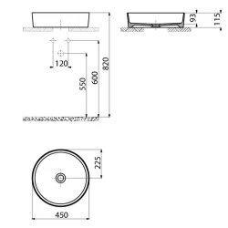 Creavit Loop 45 Cm Yuvarlak Çanak Lavabo