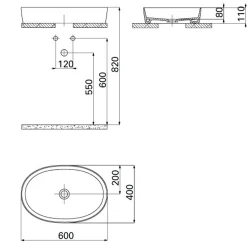 Creavit Loop 60 Cm Oval Çanak Lavabo - LP160-00CB00E-0000