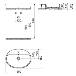 Creavit Loop 60 Cm Oval Çanak Lavabo - LP161-00CB00E-0000