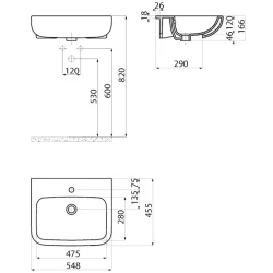 Creavit Ness 55 Cm Yarım Tezgah Lavabo Hemen Al