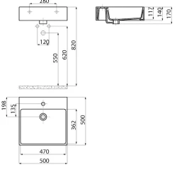 Creavit Next 50 Cm Kare Tezgahüstü Lavabo