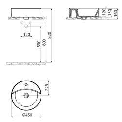 Creavit Nice Beyaz 45 Cm Tezgahüstü Lavabo