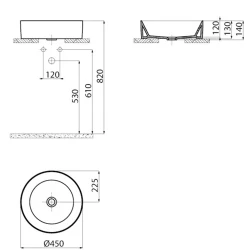 Creavit Nice 45 Cm Tezgahüstü Lavabo