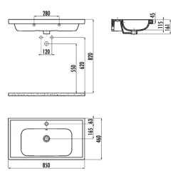 Creavit Obi 85 Cm Etajerli Lavabo