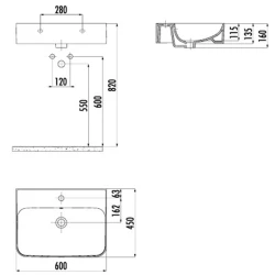 Creavit Pride 60 Cm Etajerli Lavabo