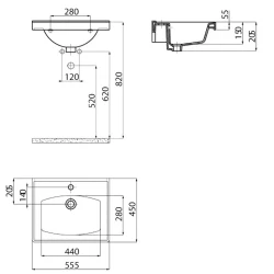 Creavit Sera 55 Cm Etajerli Lavabo