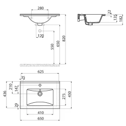 Creavit Su 65 Cm Etajerli Lavabo