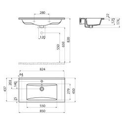 Creavit Su 85 Cm Etajerli Lavabo