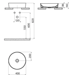 Creavit Ultra 40 Cm Yuvarlak Çanak Lavabo