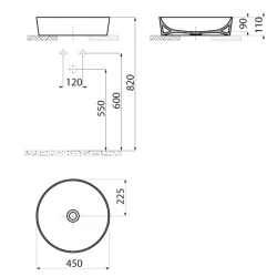 Creavit Ultra 45 Cm Yuvarlak Çanak Lavabo