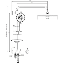 Eca Dalia Plus Altın Duş Kolonu - 102158040A1 Hemen Al